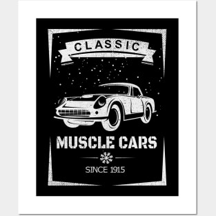 Vintage Classic Muscle Car - Vintage Distressed Design Posters and Art